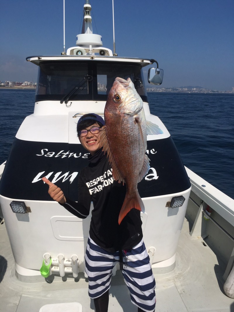 明石沖 タイラバ&タチジギで真鯛、タチウオ、ツバス釣果