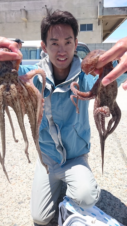 人生初タコ!初船酔い?