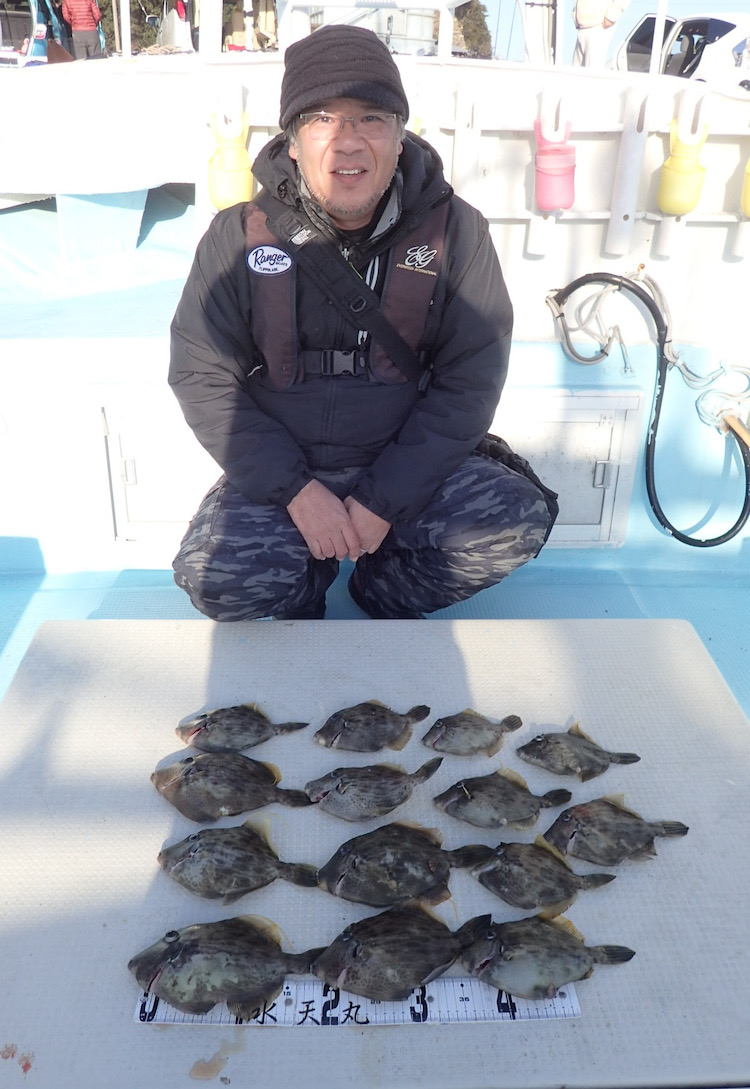 水天丸でカワハギ釣り!