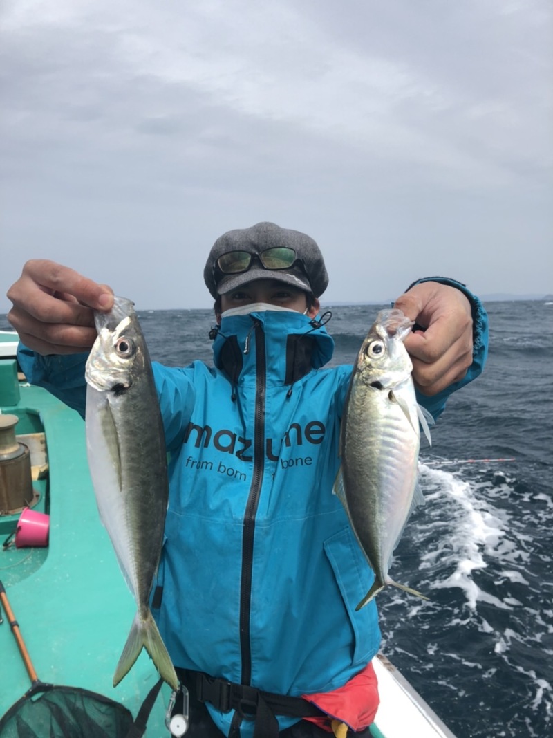 和歌山県湯浅町 ニュー紀南丸の船テンビンでアジ釣果