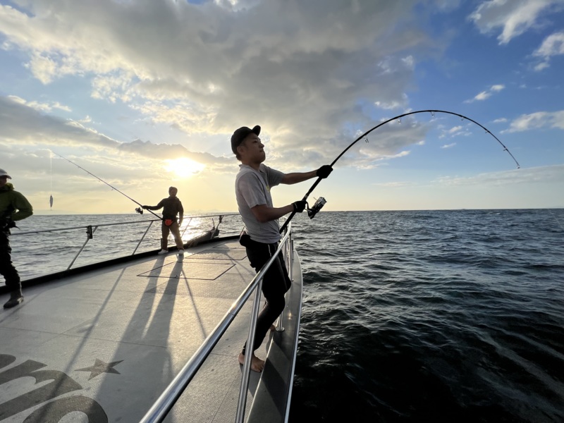 玄界灘ヒラマサキャスティング