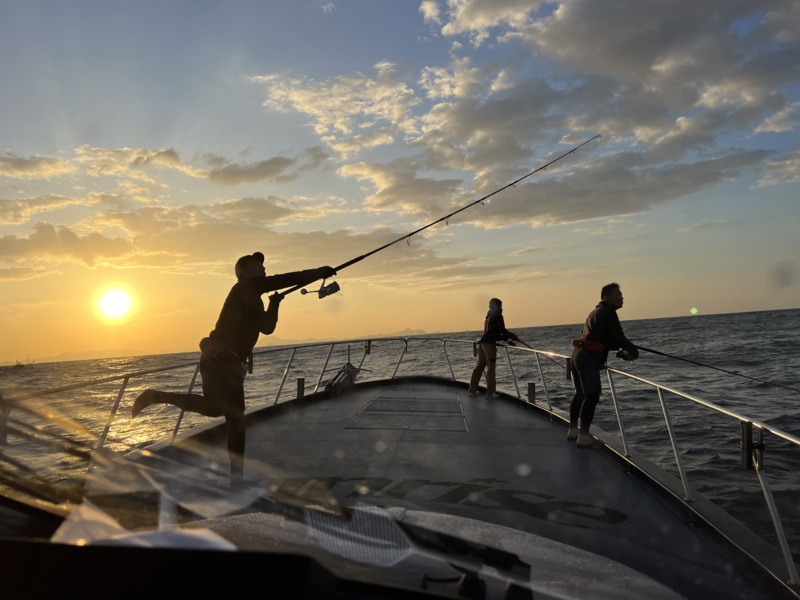 玄界灘ヒラマサキャスティング